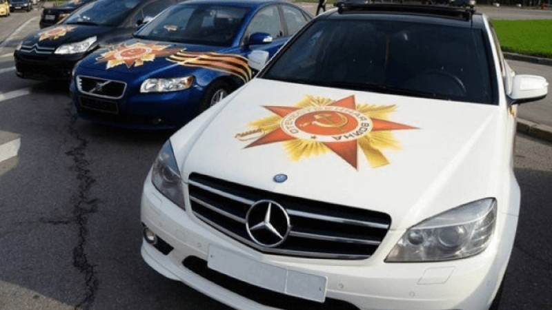 Петропавлда көлігіне Жеңіс күні жапсырмасын ілген ер адам қамауға алынды