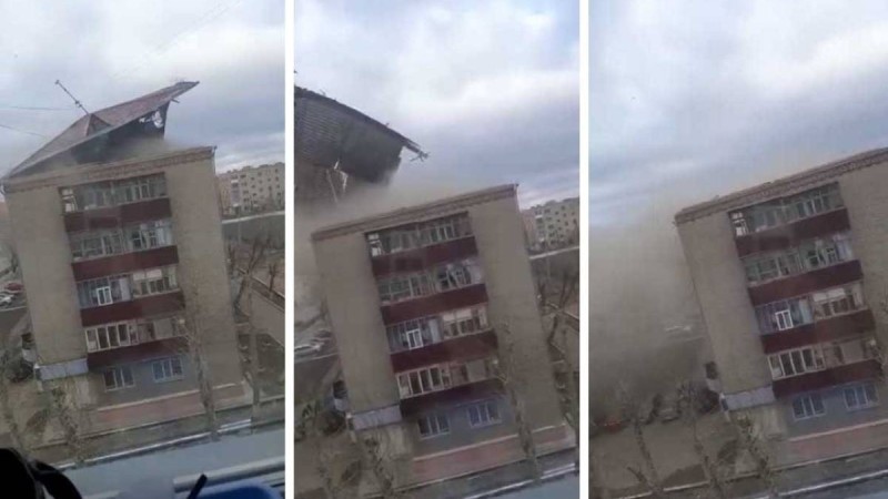 Көкшетауда қатты соққан жел бірнеше үйдің шатырын жұлып әкетті - Қазақстан жаңалықтары