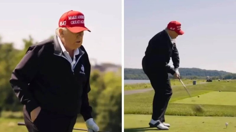 Трамптың қазақстандық орындаушы Скриптониттің әнімен гольф ойнап жатқан видеосы тарады