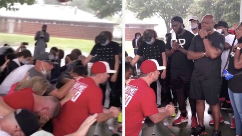 Ақ нәсілді америкалықтар тізерлеп тұрып жылдар бойы көрсеткен нәсілшілдік үшін кешірім сұрады - Қазақстан жаңалықтары