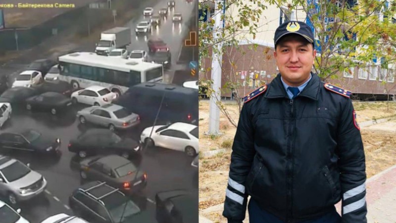 Жүргізушілер бипілдетіп, алғыс айтты: Шымкенттік полицей кептелісті әп-сәтте реттеп жіберді (видео)