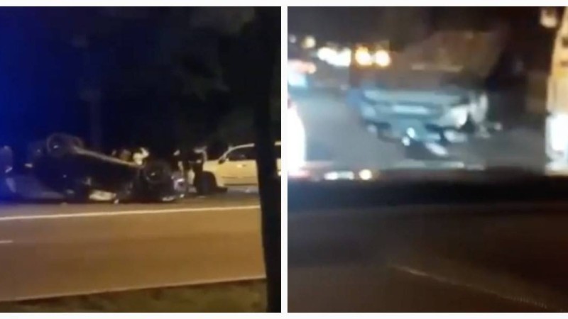 Алматыда жол апаты салдарынан көлік аударылып кетті (видео) - Қазақстан жаңалықтары