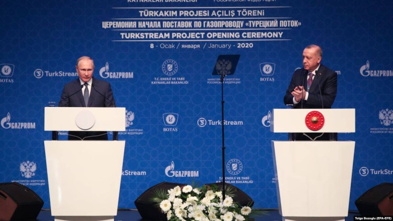 Ердоған мен Путин "Түрік ағысы" жобасын іске қосты, Таяу Шығыстағы жағдайды талқылады