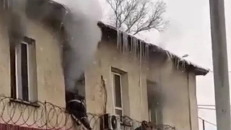 Талғарда полиция ғимаратынан өрт шықты (видео)