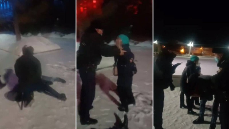 Желіде Жітіқара тұрғындары мен полицейлер төбелесінің видеосы пайда болды