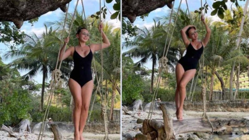 Баян Мақсатқызы купальникпен түскен суретін немересіне арнады