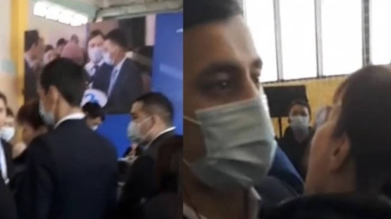 Досаевқа сұрақ қойғысы келген әйелді әкімдік қызметкерлері сыртқа сүйреп әкетті