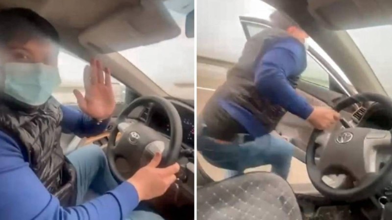 Жүріп келе жатқан машинадан түскен жүргізуші жазаланды