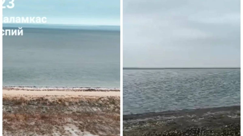 Ақтаулық блогер су тасқынынан соң Каспий теңізінің толыға бастағанын айтты