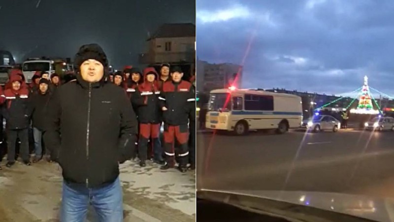 Интернет өшті, полиция фургоны көрінді: Маңғыстауда наразылық білдірушілер көбейіп барады