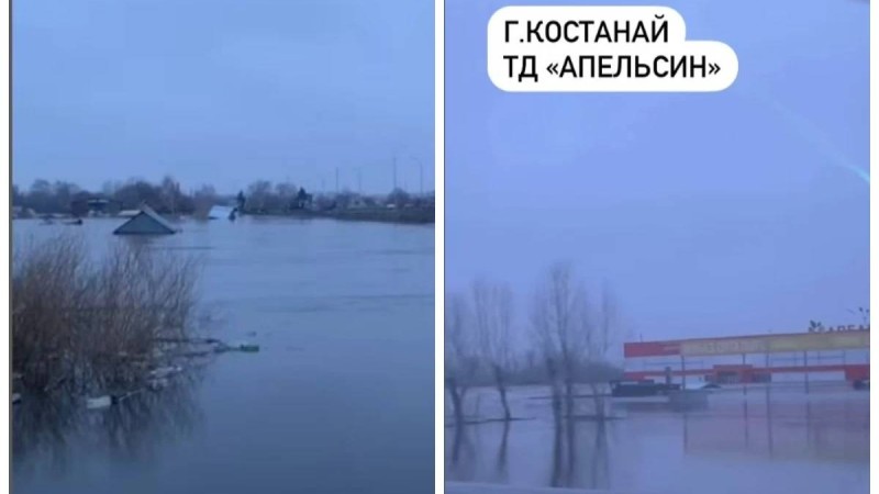 Тобыл арнасынан асты: Қостанайда 2 көпір жабылып, саяжайлар мен супермаркет су астында қалды