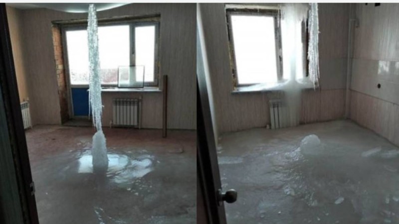 Қостанайда жаңадан салынған үйлердің ішін мұз басты