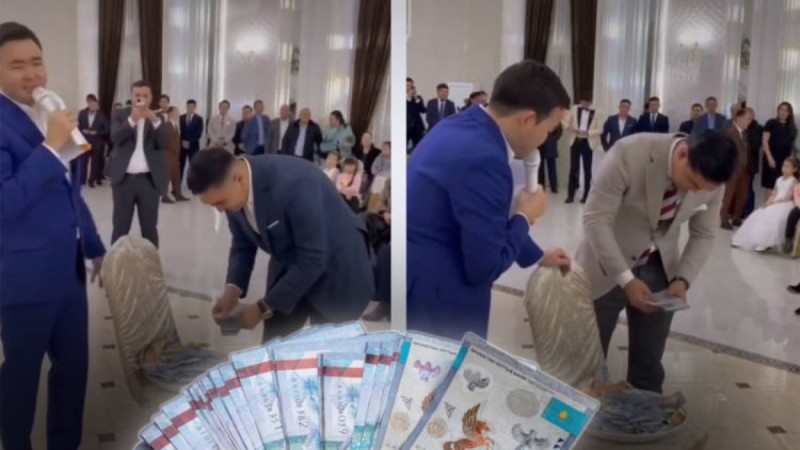 «Рекорд!»: Қонақтар беташар табағына 55 млн теңге салды