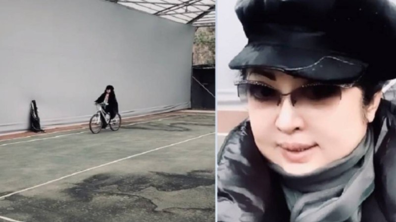 Ауласында велосипед тепкен Мақпал Жүнісова елді сүйсіндірді (видео)