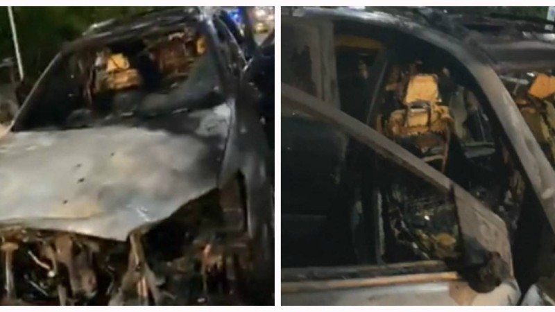 Айман Омарованың көлігі жолдың ортасында өртеніп кетті