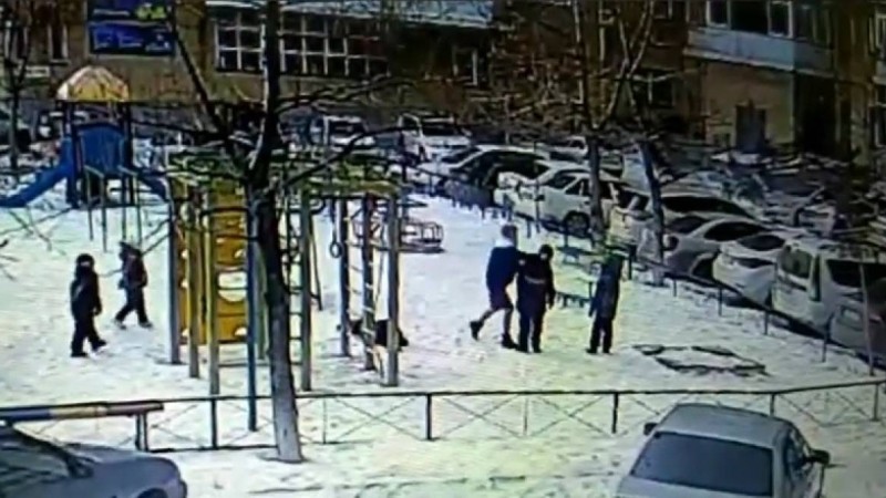 63 жастағы кейуана немересіне жабылған үш баланы ұрып тастады (видео)