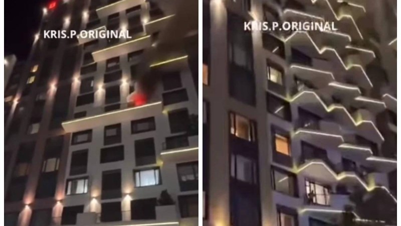 Алматыда 17 қабатты тұрғын үй кешенінен өрт шықты