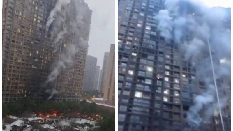 Қытайда 762 адам тұратын көпқабатты үй өртке оранып, он бес адам қаза тапты (видео)