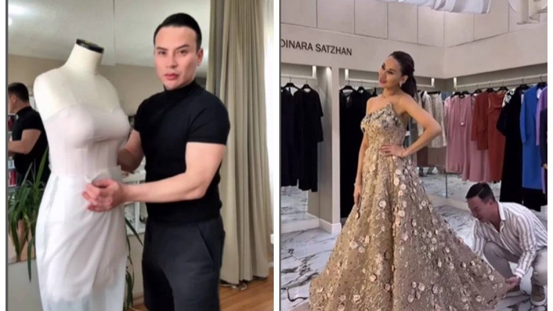 "Түнімен отырып тігіп едім": Динара Сәтжан Түркиядағы митингке байланысты өзінің той көйлегіне жете алмай қалды