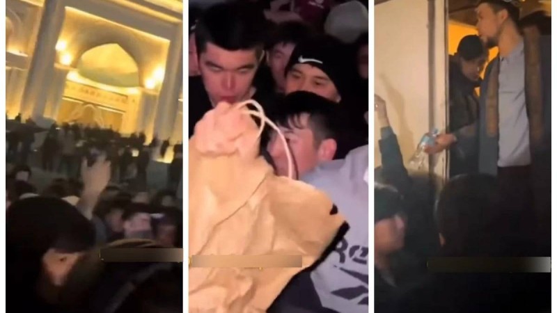 "Аштан келгендей": Астанада Қадір түнінде мешітке жиналған жұрт тегін тамаққа таласты (видео)