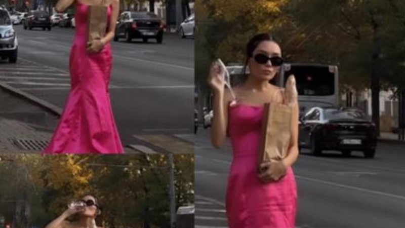 Айсәуле Бақытбек қаланың қақ ортасында ішімдік ішемін деп сынға қалды (ВИДЕО)