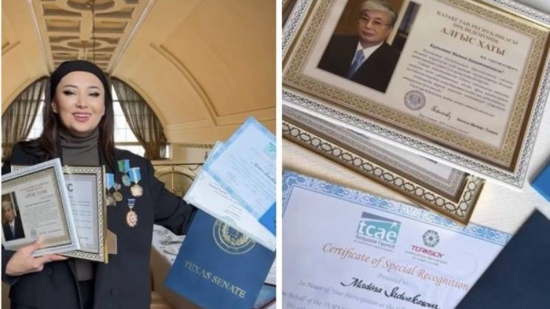 “Техас штатының құрметті азаматы": Мадина Сәдуақасова өнер жолындағы алған атақтарын көрсетті