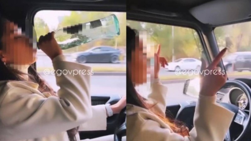 Алматыда көлік жүргізіп келе жатып ішімдік ішкен блогер жазаланды