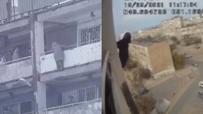 Ақтауда полицейлер 9-қабаттан секірмек болған әйелді құтқарды