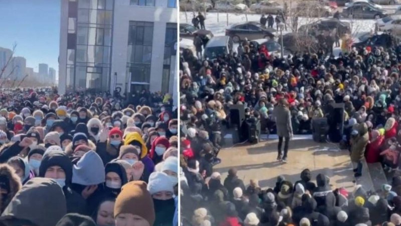 Елордада гүл дүкені ашылды. Жұрттың жиналуына себепші болғандарды полиция алып кетті (видео)