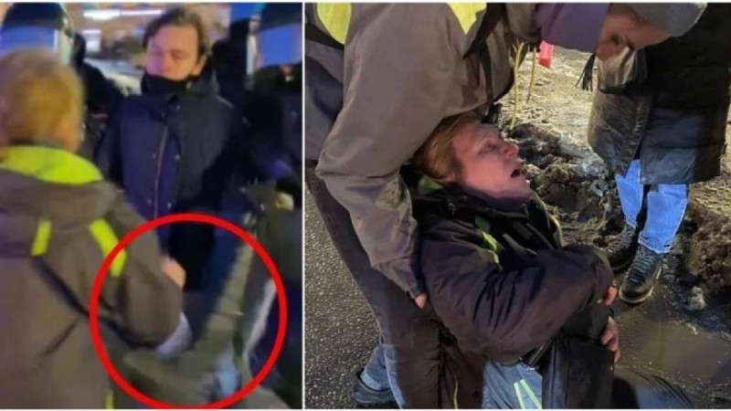 Митинг кезінде анасындай әйелді ішінен тепкен полицей қайғырдым деп ант-су ішті