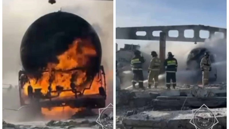Жезқазған қаласында мұнай базасында өрт шығып, төрт адам ауруханаға жатқызылды (видео)