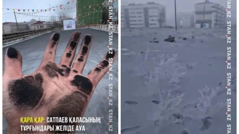 Сәтбаев қаласында ақ ұлпа қардың қара түске боялуына не себеп екені айтылды