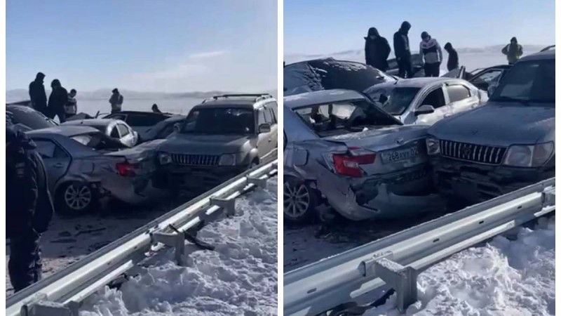 Қарағанды облысында 19 көлік соқтығысып, ірі жол апаты болды (видео)