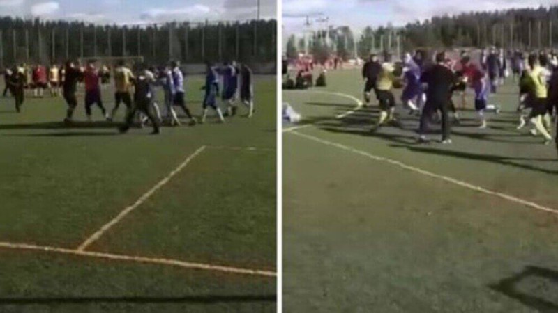 ҚТЖ қызметкерлері мен полицейлер төбелесті (ВИДЕО)