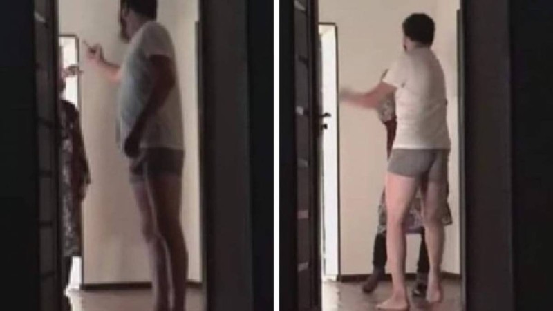 Анасына қол көтерген сақалды ер адам жұртты шошытты (видео)