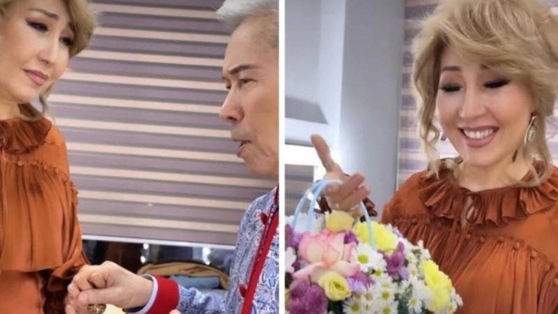 Әнші Нұрғали Нүсіпжанов әріптесі Жеңіс Ысқақованы жылатып қойды