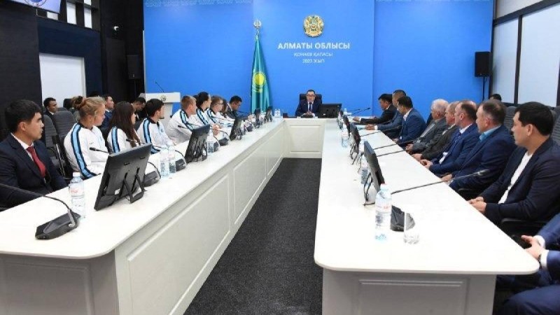 Алматы облысының әкімі Марат Сұлтанғазиев ХІХ Жазғы Азия Ойындарының жеңімпаздары, жүлдегерлері және қатысушыларын қабылдады
