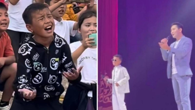 Қуандық Рахым әнін беріле орындаған ауыл баласына ат мінгізді