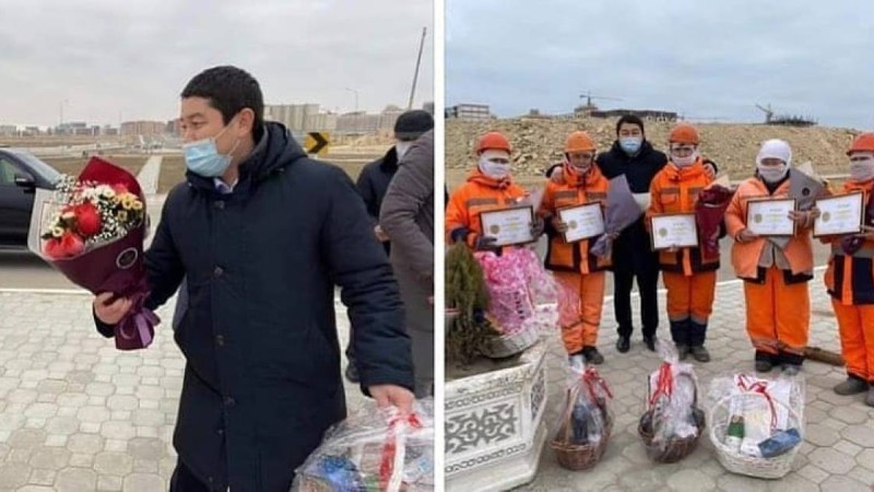 Ақтау әкімі көше сыпырушылардың еңбегін елеп, ерекше құттықтады