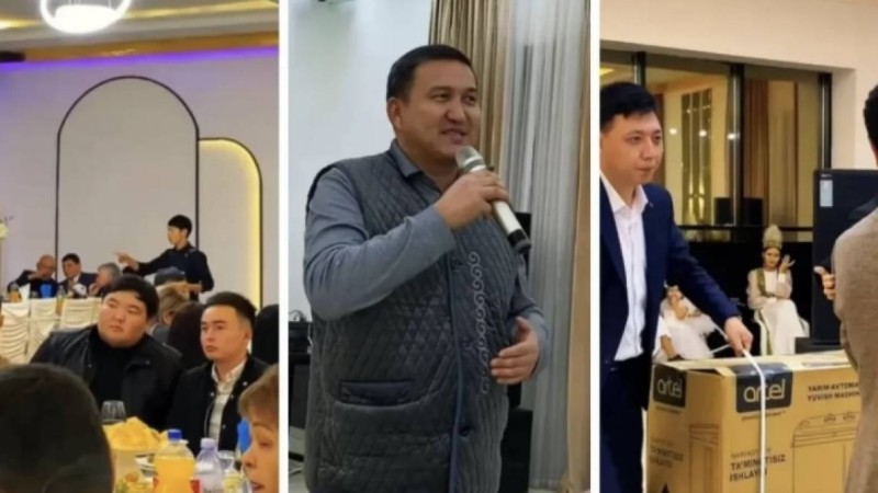 Күндіз той жасаған жас отбасыға Шу қаласының әкімі сыйлық табыс етті