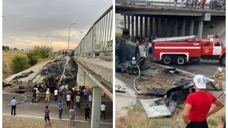 Түркістан облысында болған жол апаты салдарынан көлік өртеніп, жүргізуші қаза тапты