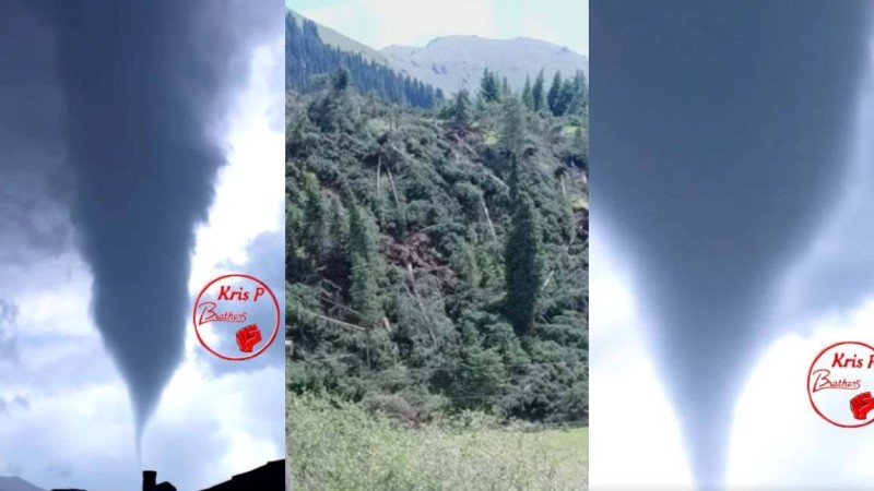 "Ақырзаман деген осы": Алматы облысында түсірілген құйынның видеосы жұртты шошытты