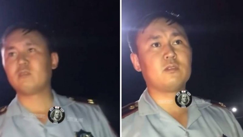 "Алшы ей, телефоныңды": Қапшағайлық дөрекі полицей видеоға түсіп қалды