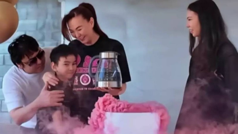 "Ұл болады деп ойладық": Мейрамбек Бесбаевтың әйелі гендер пати шарасын қалай өткізгенін көрсетті (видео)