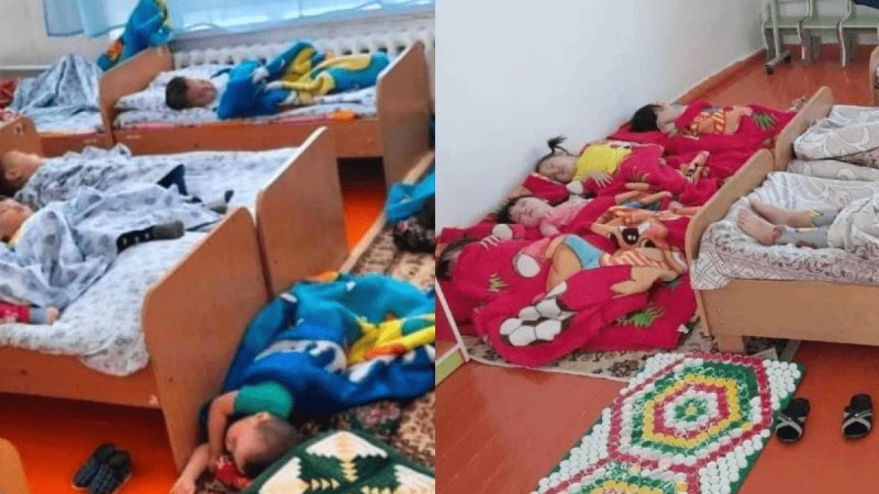 “Неліктен артық бала қабылдаған": Қызылорда облысында балабақшада төсекке сыймаған бүлдіршіндерді еденге жатқызған