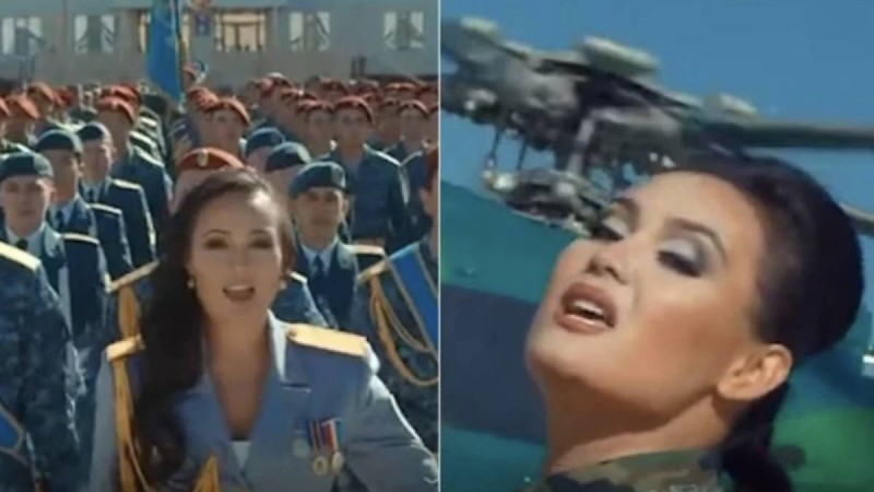 Қорғаныс министрінің әйелі әскери техника мен сарбаздарды жинап, бейнебаян түсірген (ВИДЕО)