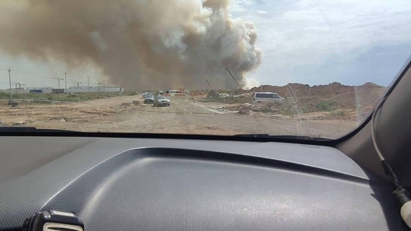 Елорда іргесінде қураған ағаш өртеніп жатыр