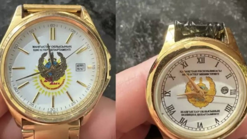 «Алтын жалатылып, бұзау терісінен жасалған»: Маңғыстау облысында полиция департаменті 180 дана сағатқа тапсырыс берген