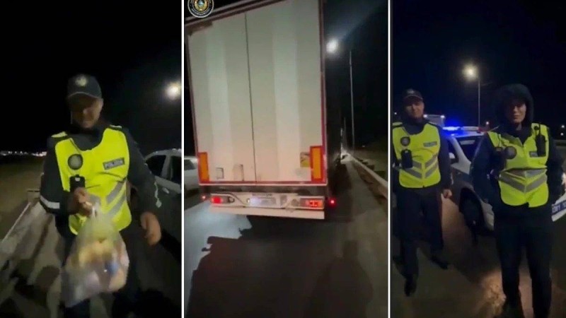 Түркістан полициясы Меккеге жаяу бара жатқан азаматқа азық-түлік алып берді