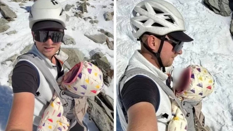 "Өмірін қатерге тікті": 9 айлық сәбиімен тауға шыққан альпинистер сынға қалды